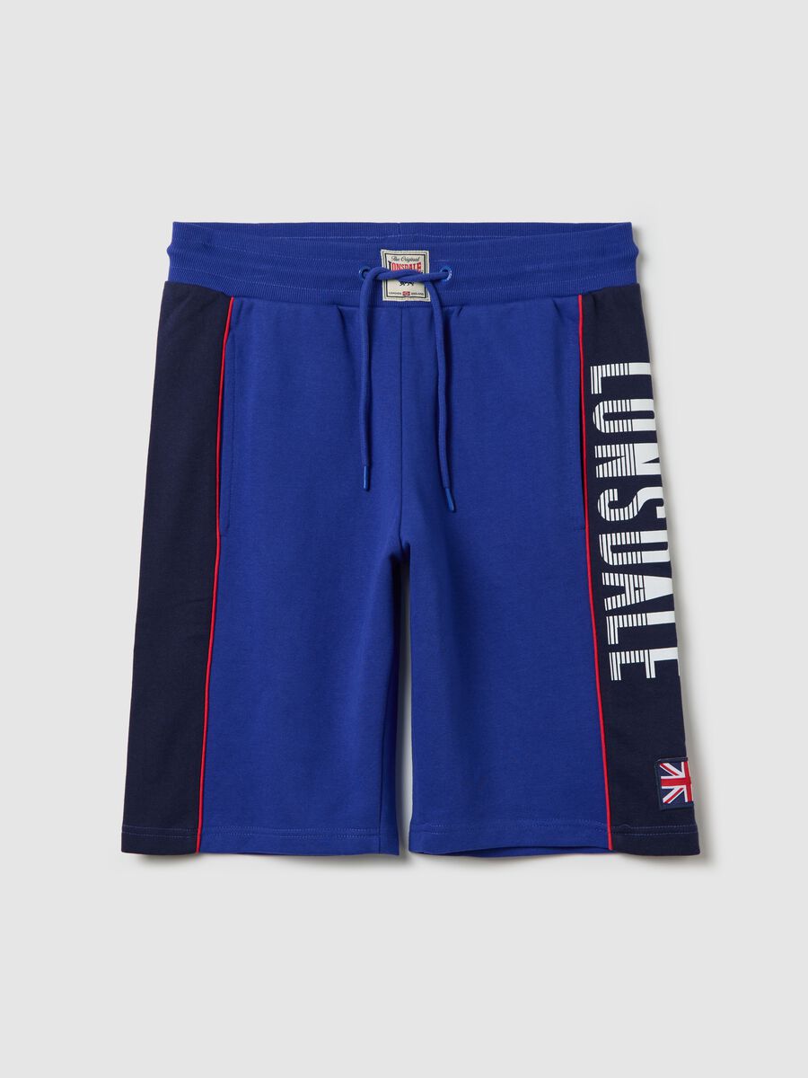 Blue sports Bermuda shorts with logo_4