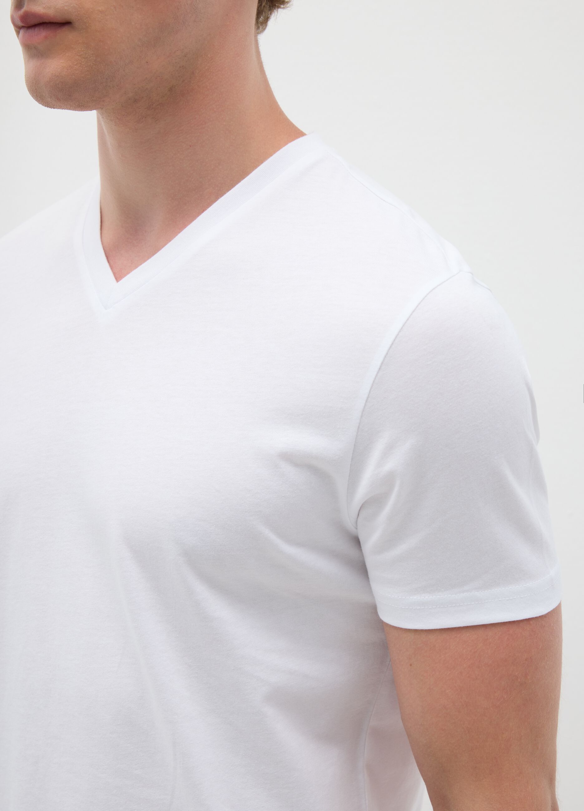 Men's pure cotton white T-shirt