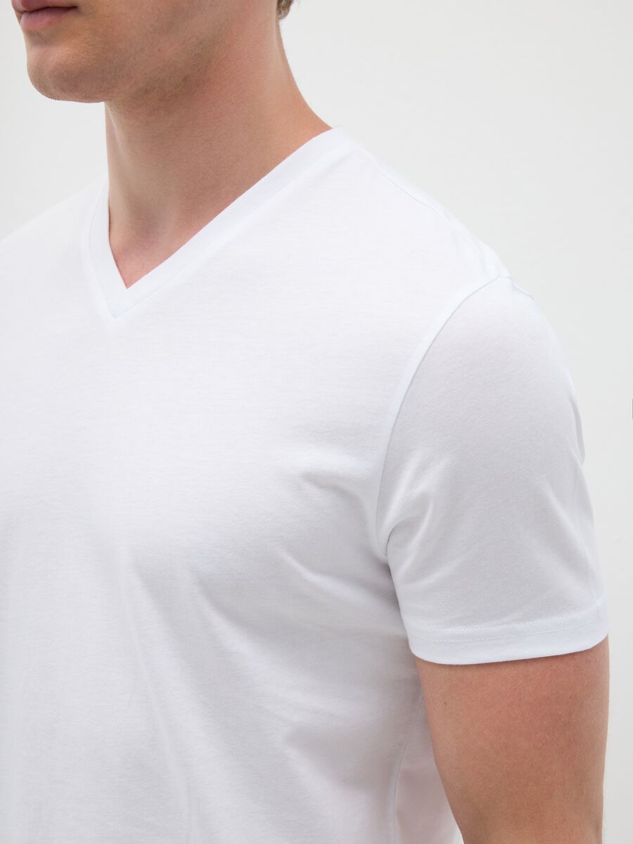 Men's pure cotton white T-shirt_2