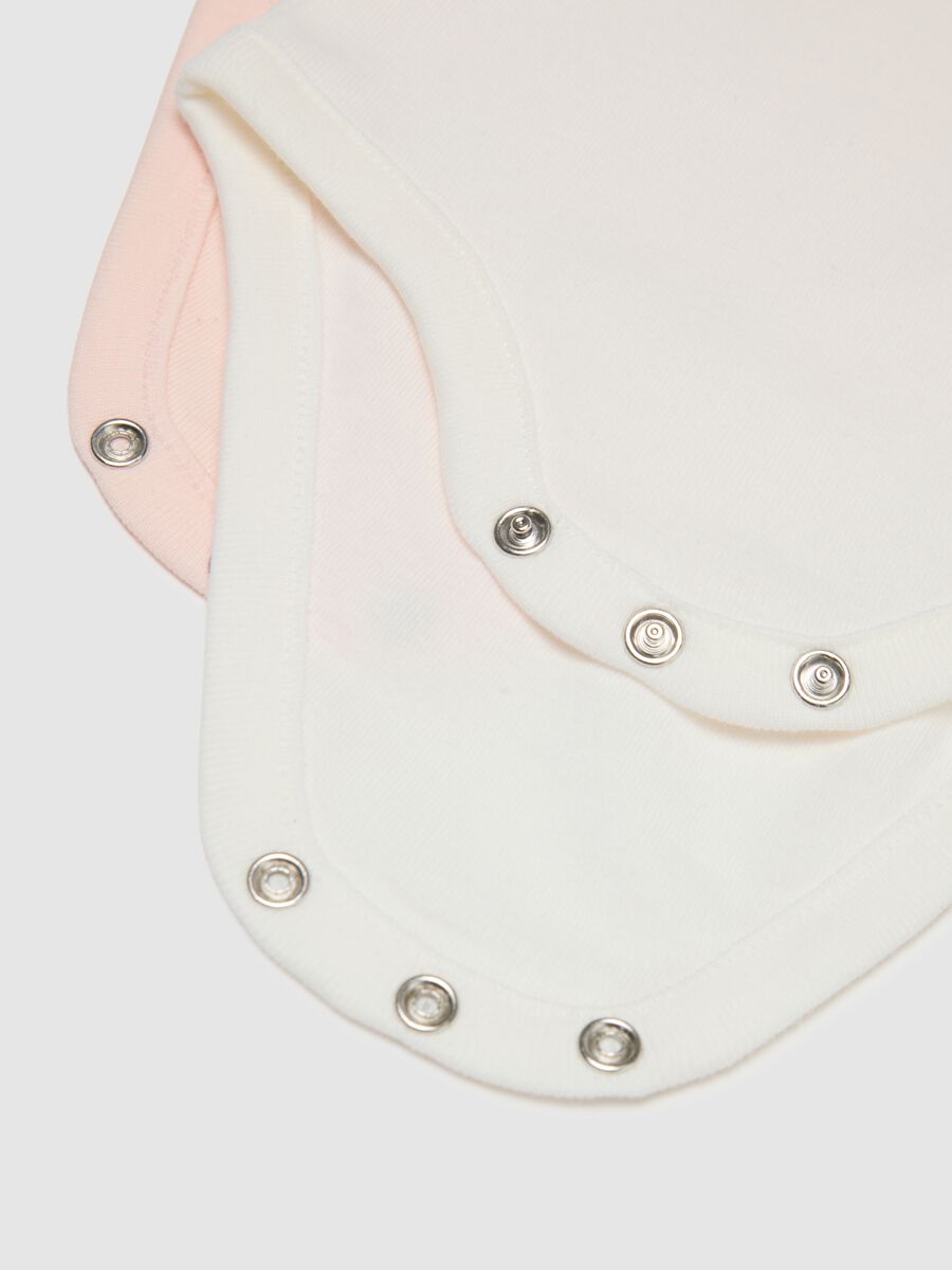 Tripack body in puro cotone multicolor con chiusura a bottoni per neonati_2