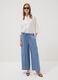 Light blue viscose-blend palazzo trousers_0