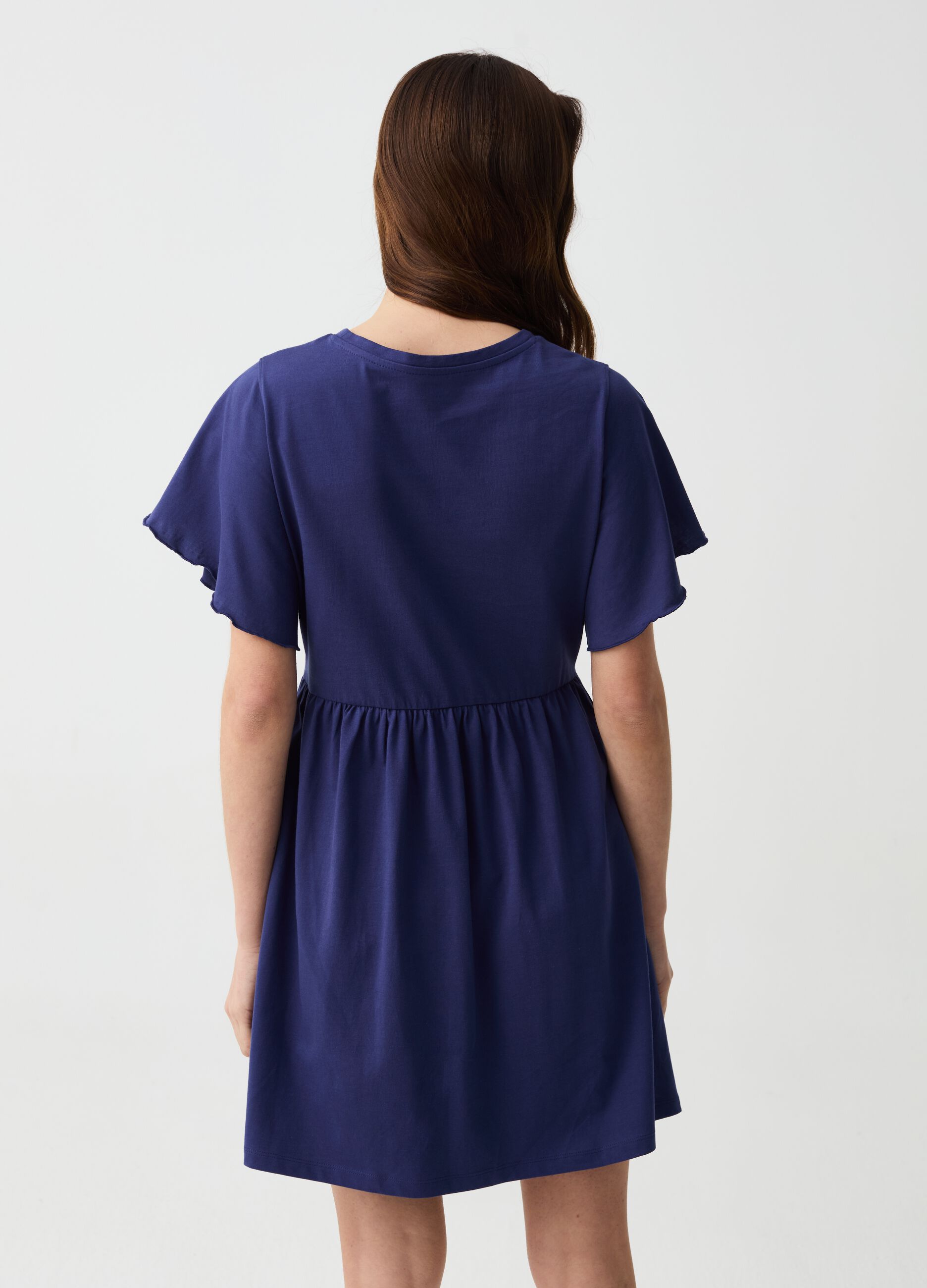 Essential short dress with butterfly sleeves