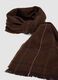 Sciarpa marrone cioccolato a quadri con frange_1