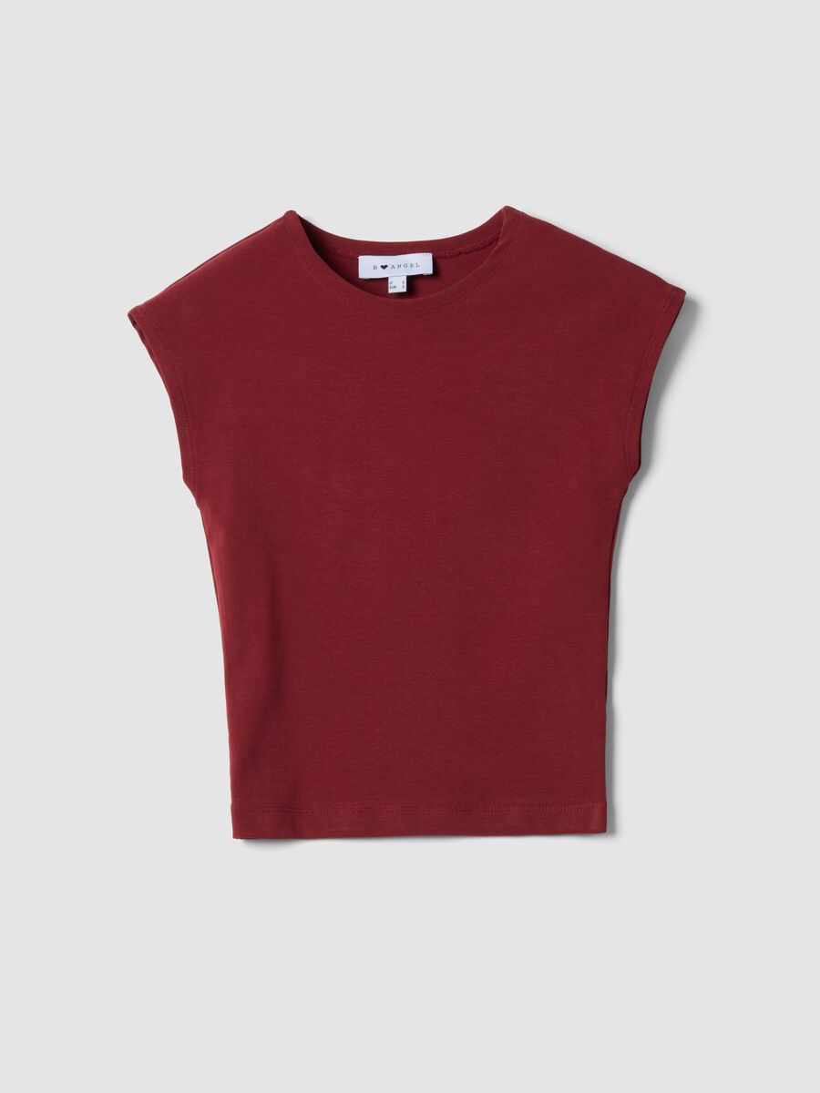 Red fitted cotton tank top with stretch_4