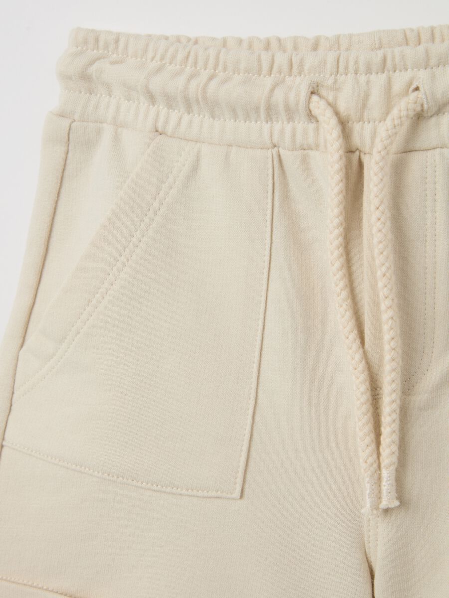 Bermuda shorts in French terry with drawstring_3