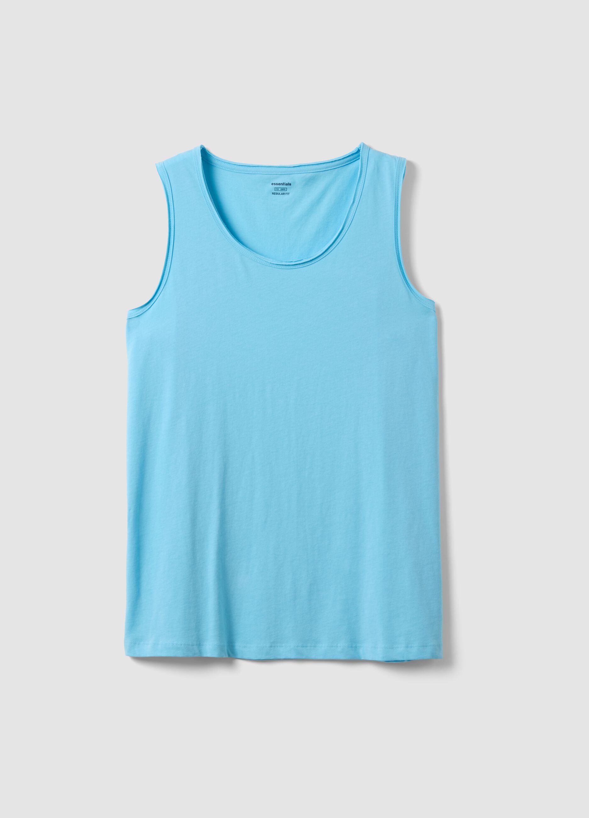 Light Blue Pure Cotton Vest Top