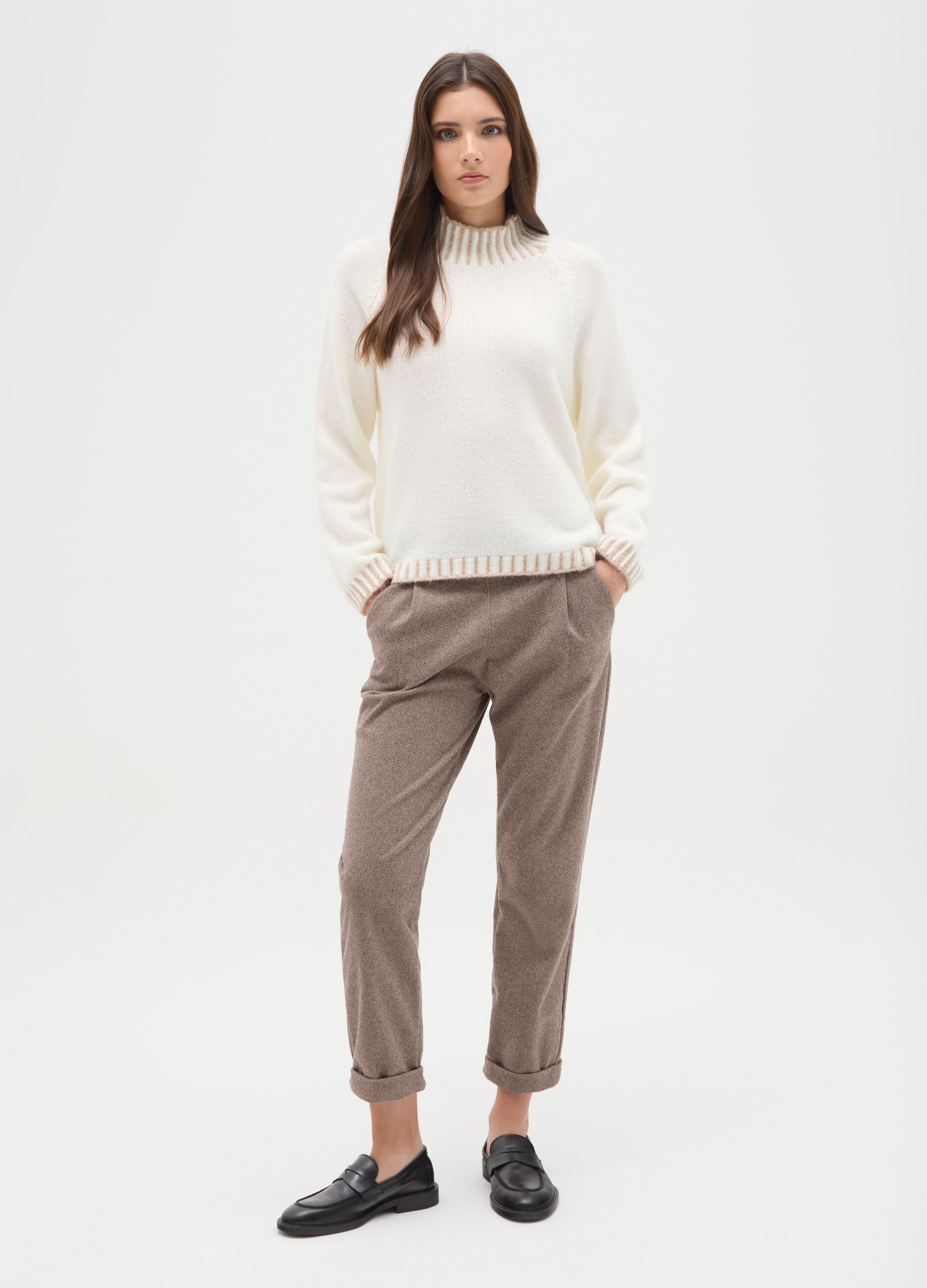 Brown Regular Fit Trousers