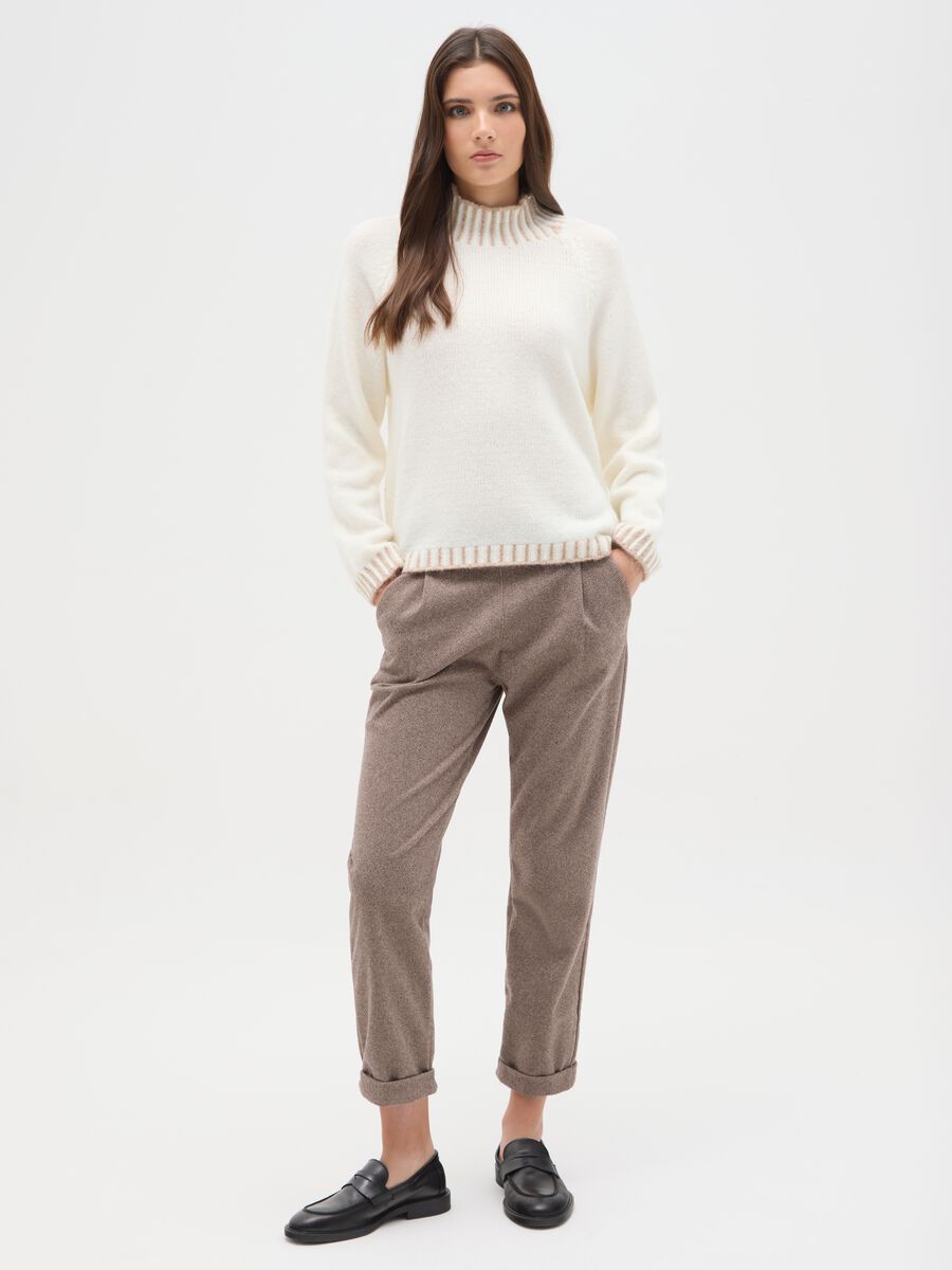 Brown Regular Fit Trousers_0