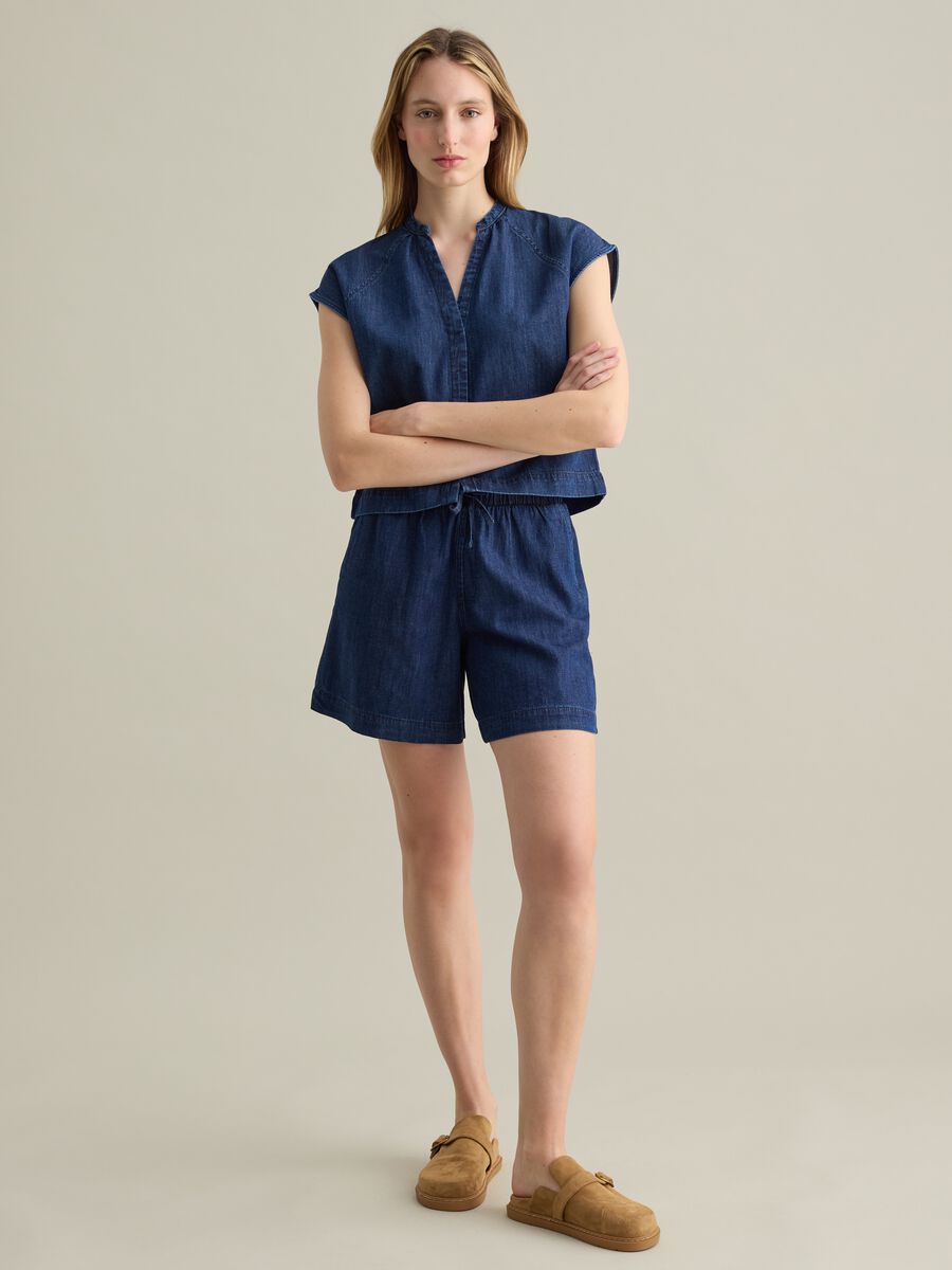 Short Sleeve Denim Shirt in Graphite_1