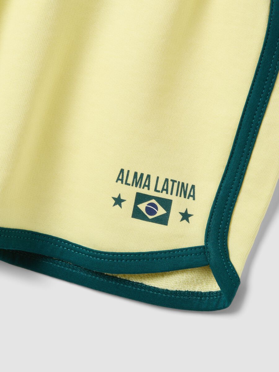 Shorts gialli in puro cotone con vita elasticizzata regular fit_5