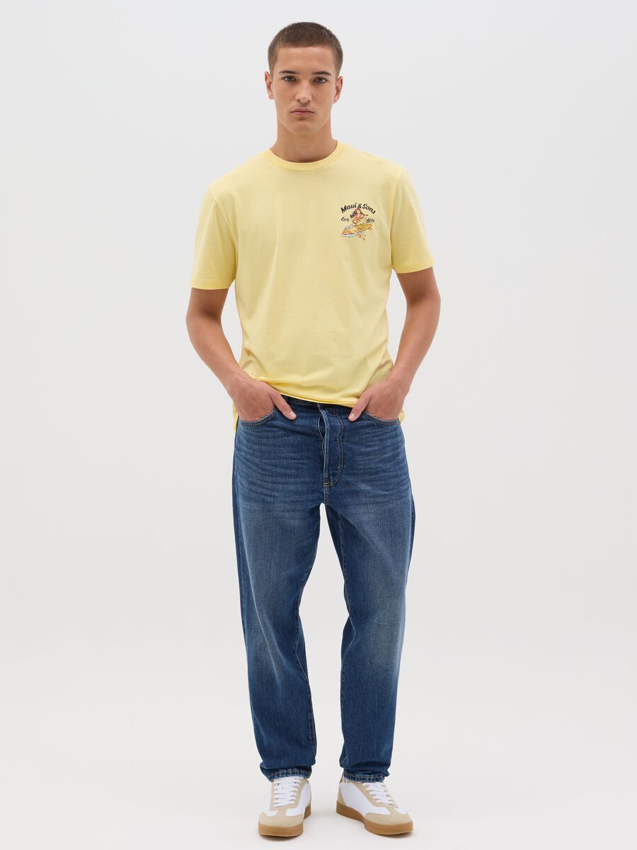 Men's Yellow T-Shirt with Maui & Sons Print_1