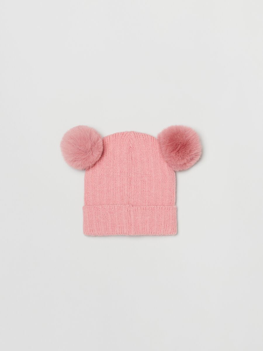 Berretto con pon pon e patch Minnie_1