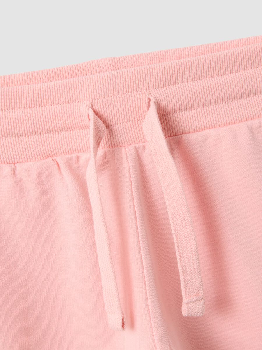 Pink pure cotton shorts with elasticated waistband_3