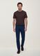 Blue regular-fit stretch cotton twill trousers_0