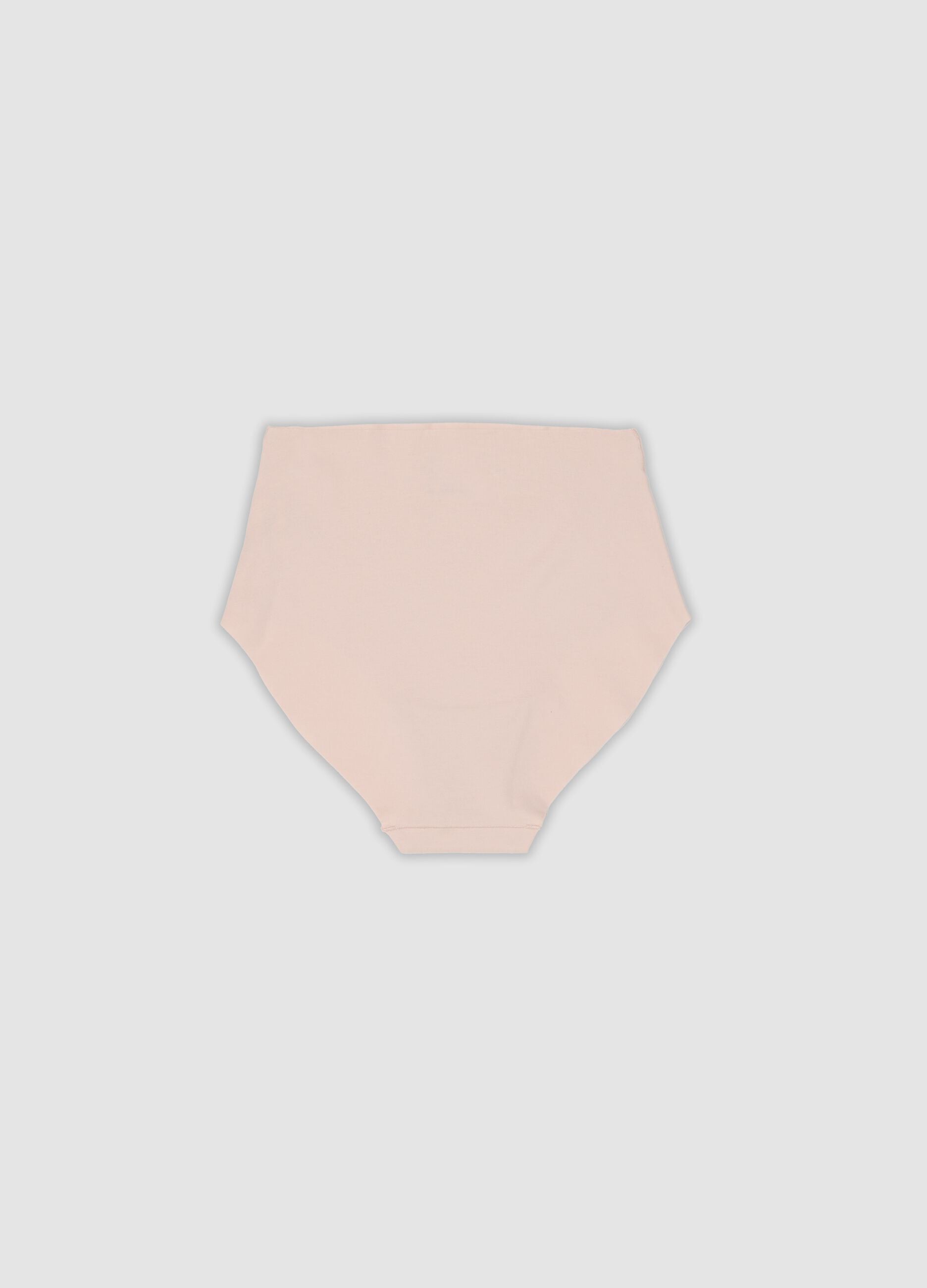 High-waisted pink briefs in stretch organic cotton