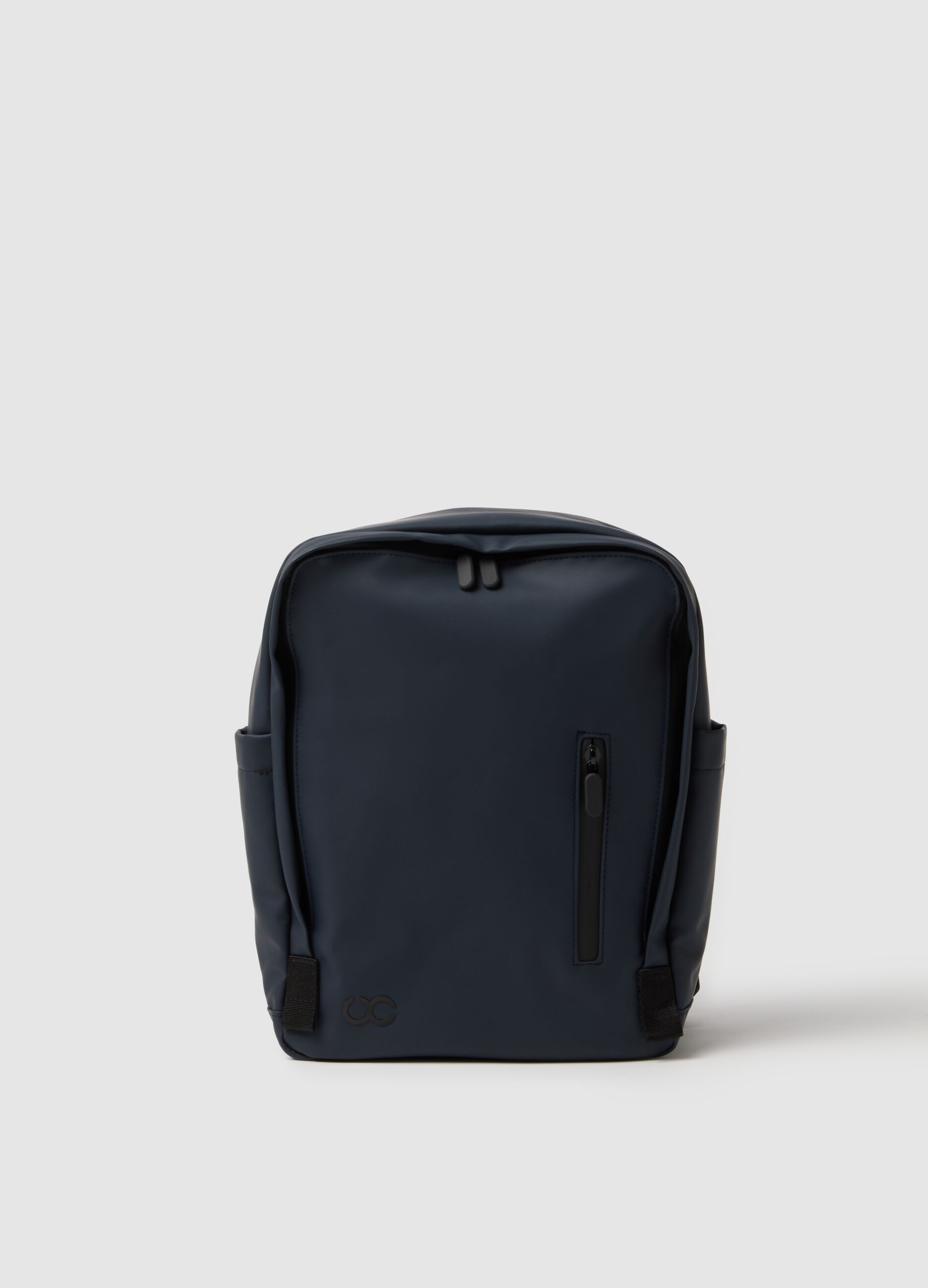 Blue Backpack with Adjustable Straps and Multiple Pockets