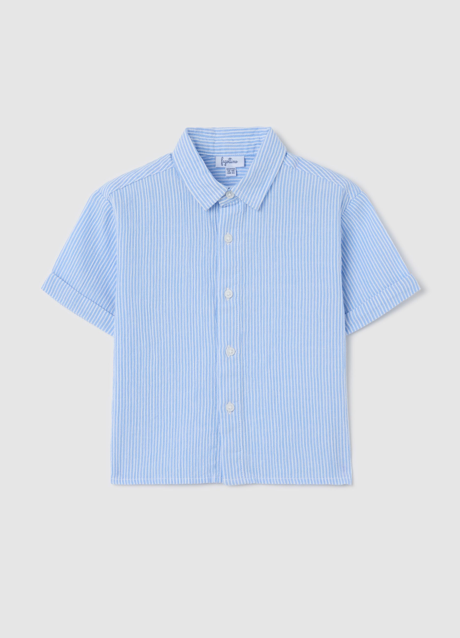 Light blue striped shirt in cotton