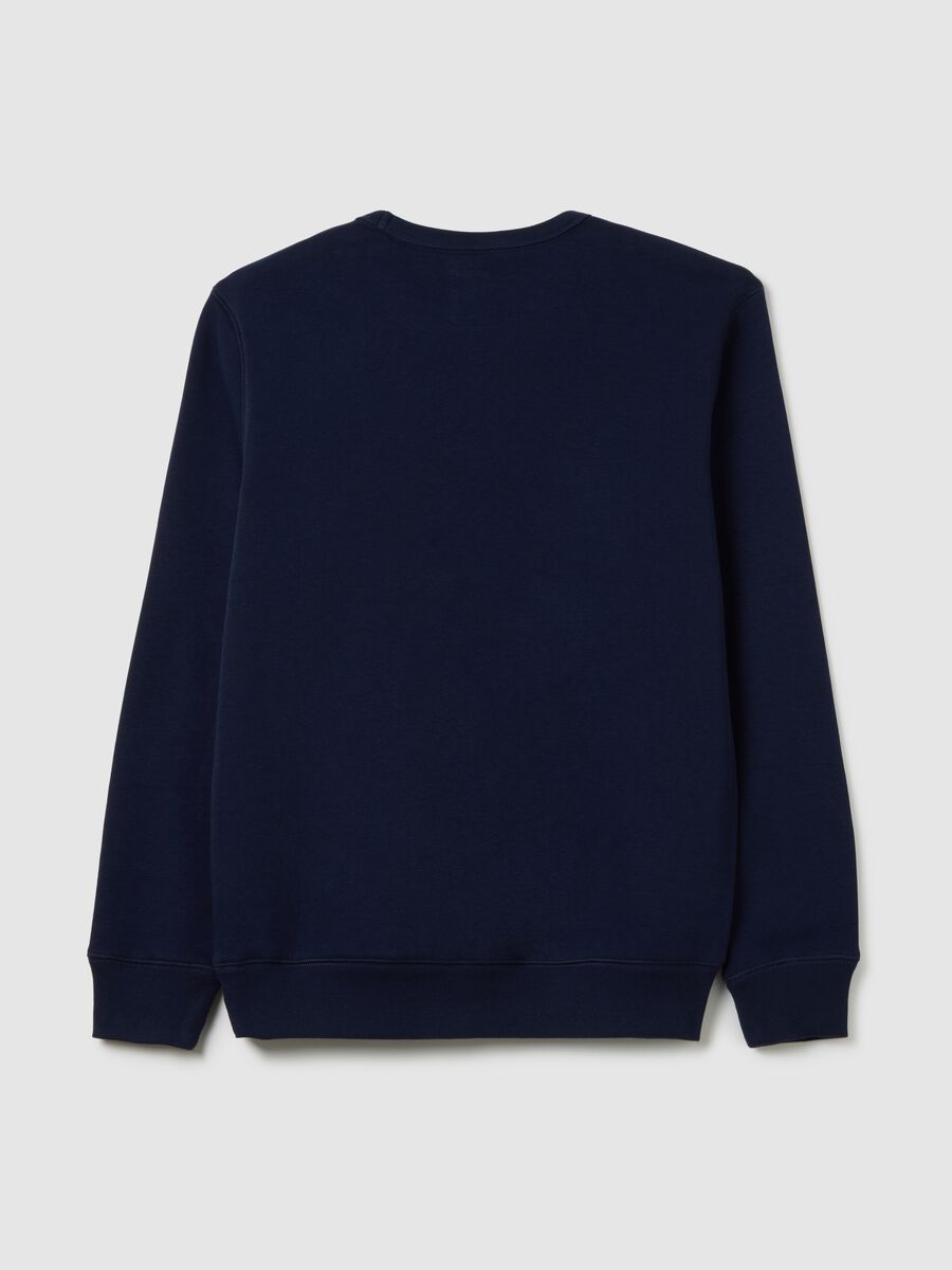 Round-neck sweatshirt with logo patch and embroidery_2