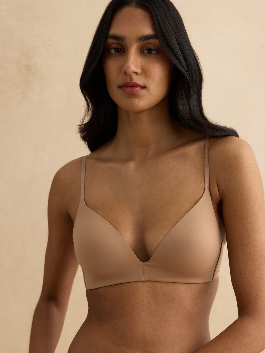 Beige regular fit bra_0
