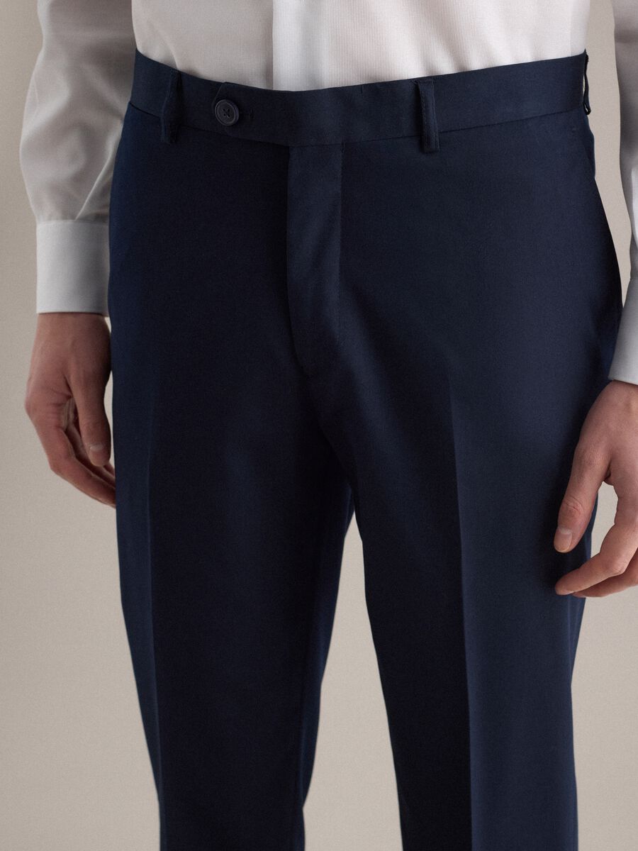 Classic Blue Regular Fit Trousers_3