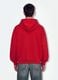 Red 100% cotton sweatshirt with oversized crew neck fit_2