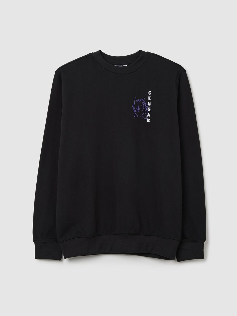 Black Hoodie with Gengar Manga Print for Men_4
