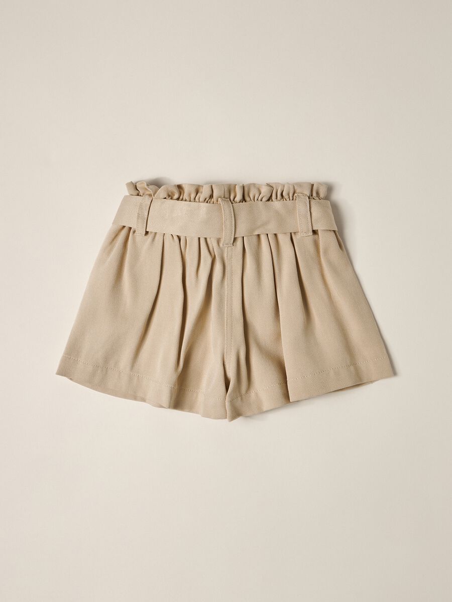 Shorts in twill di pura viscosa IANA neonata_1
