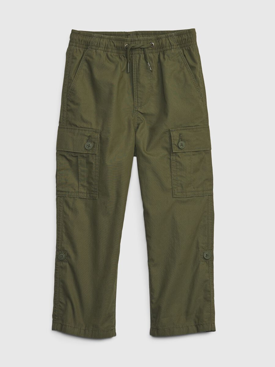 Cargo joggers in cotton with drawstring_0