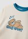 Beige and blue pure organic cotton pyjamas with bear print_2