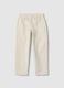 Kids' Beige Regular Fit Pure Cotton Trousers_0