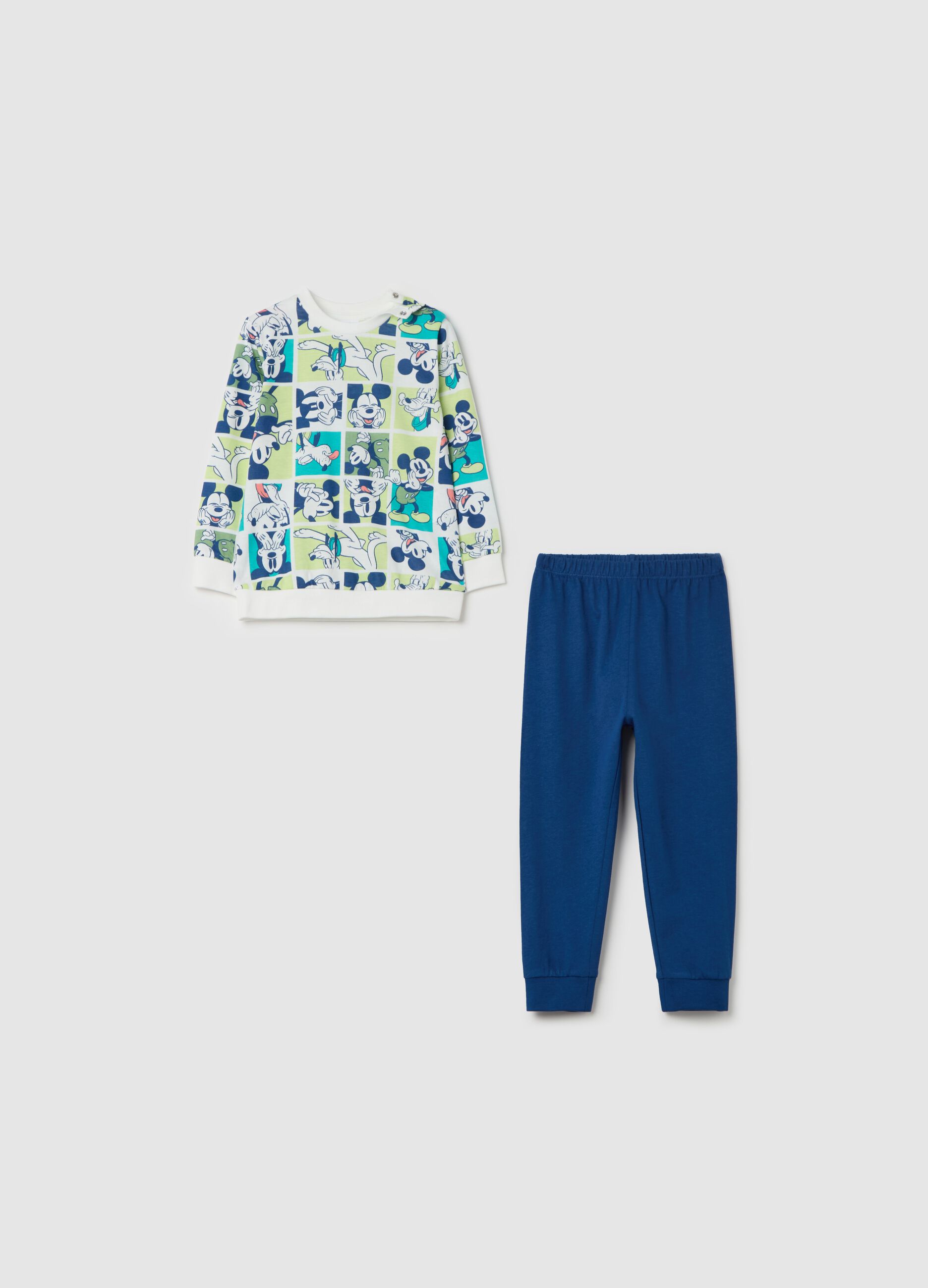 Cotton pyjamas with Mickey Mouse and Pluto print