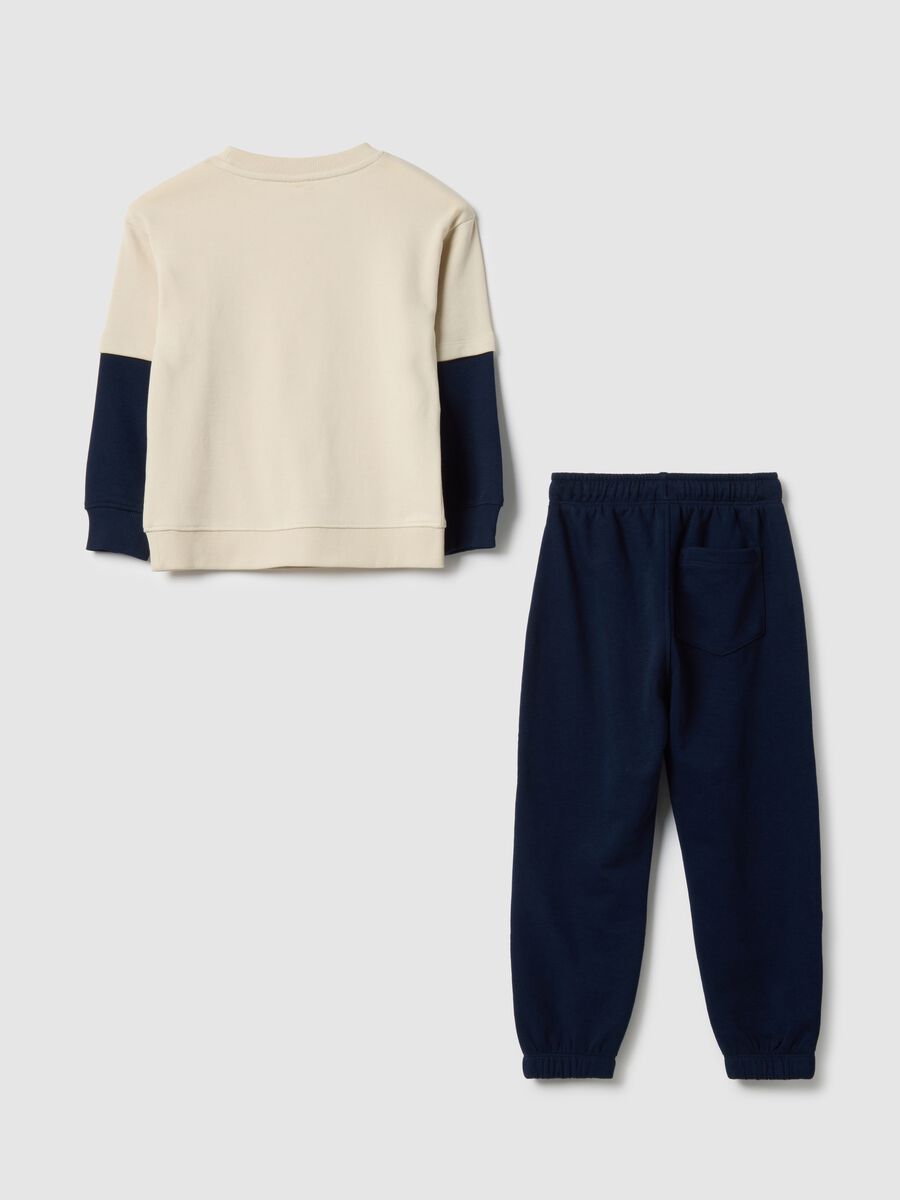 Multicolour sweatshirt and trouser set for children in cotton blend over fit_1