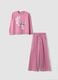 Pink cotton-blend crew-neck tracksuit with Stitch print for girls_0