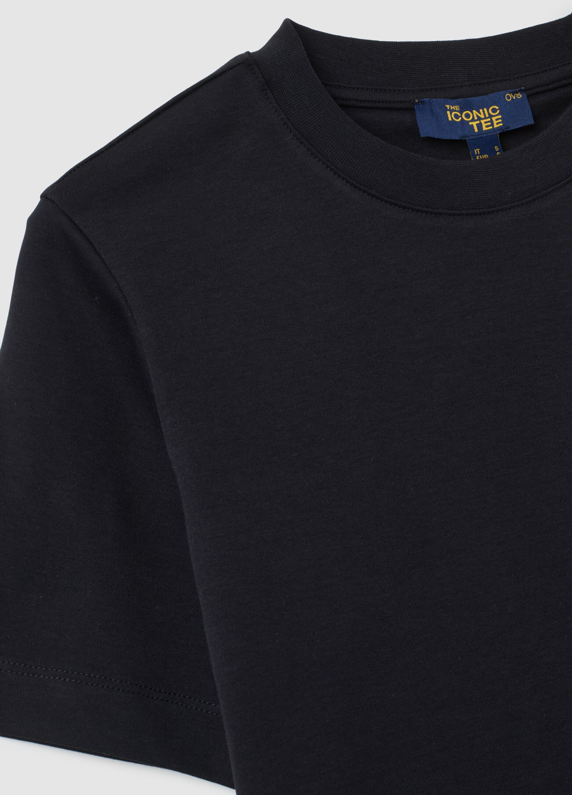 T-shirt in puro cotone nero regular fit