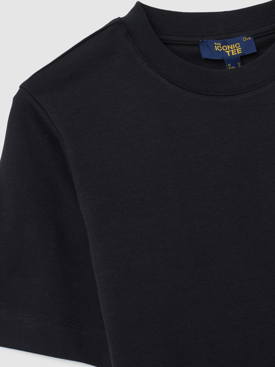 T-shirt in puro cotone nero regular fit_5