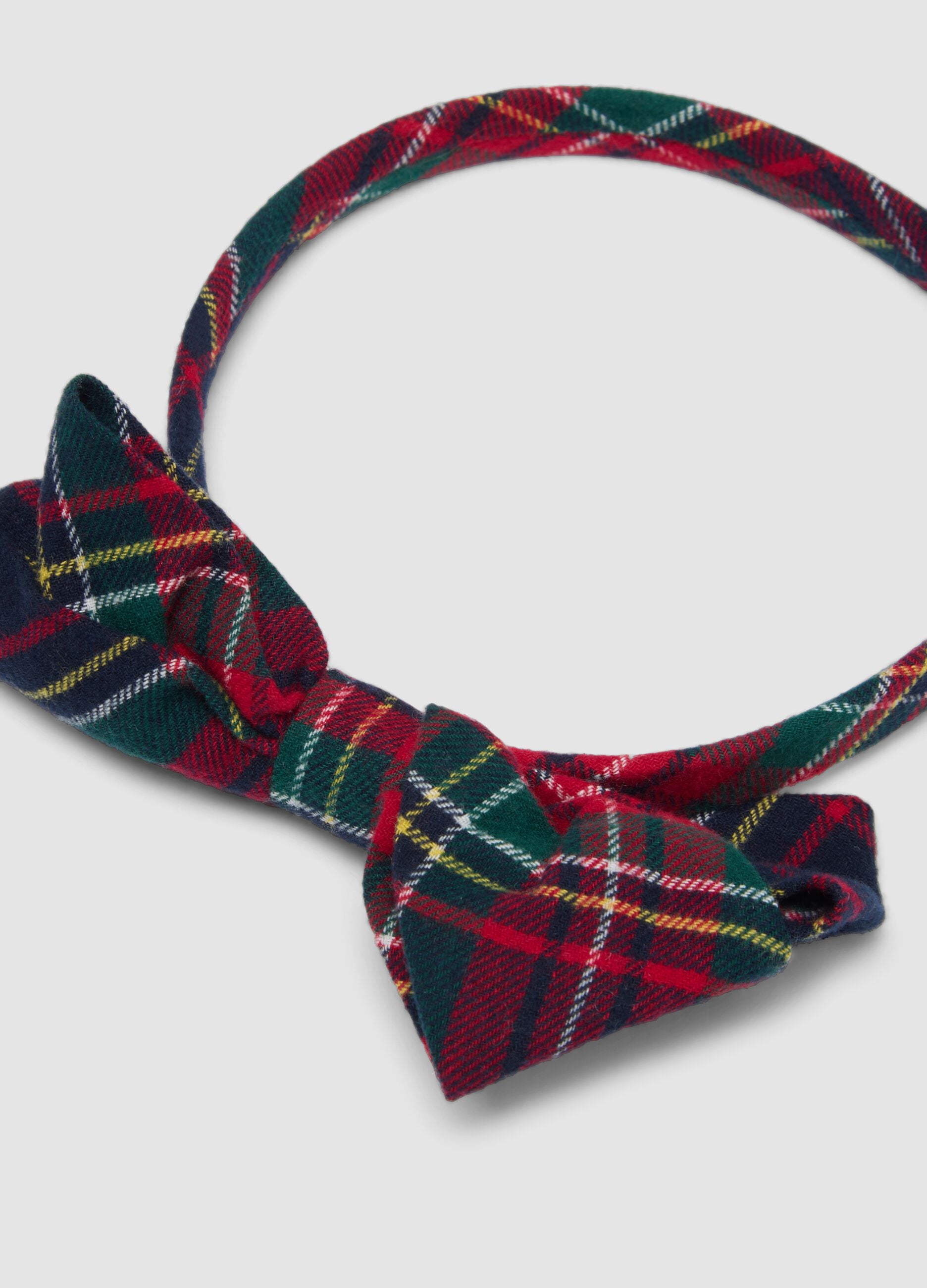 Red gingham headband with bow