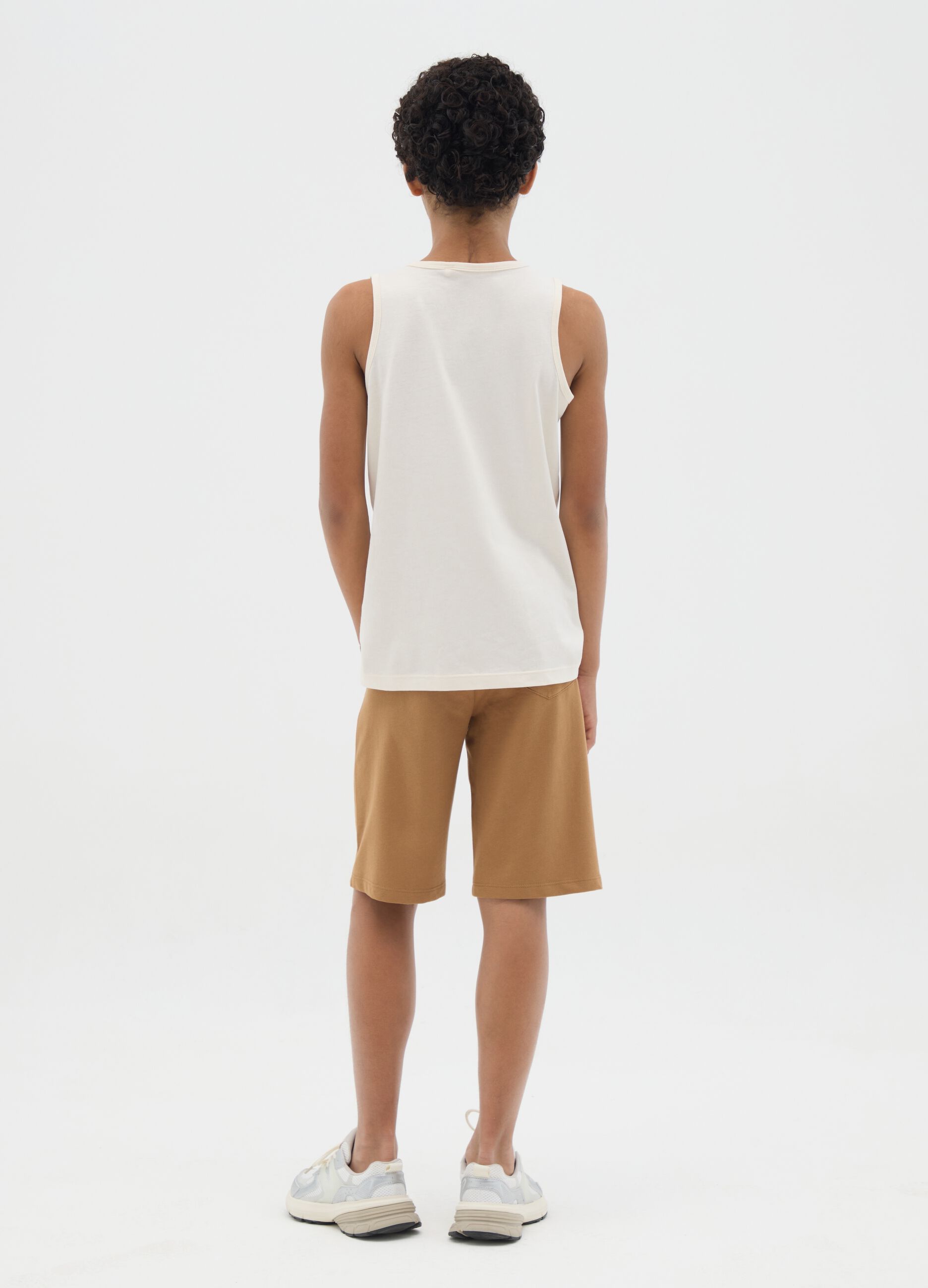 Boys' Set in Pure White Cotton Regular Fit