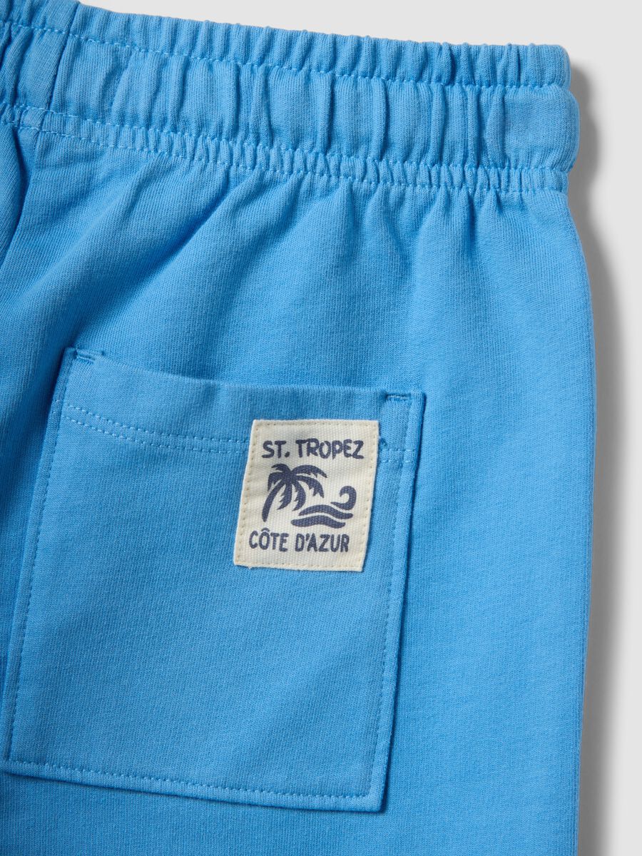 Shorts in puro cotone azzurri da bambino regular fit_3