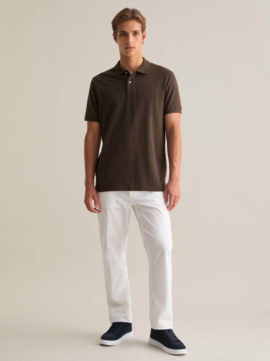Brown Short-Sleeve Cotton Polo_1