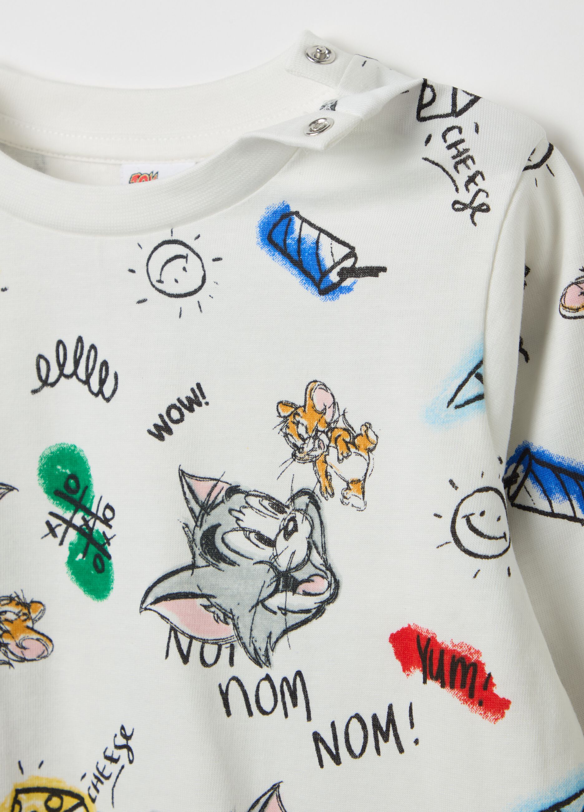 Pigiama in cotone stampa Tom & Jerry 