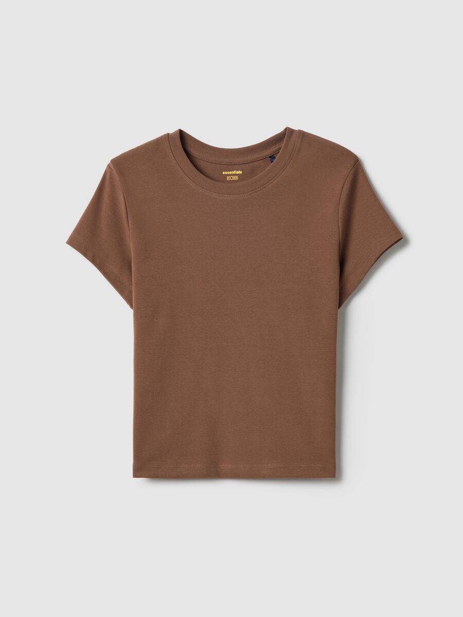 Slim fit brown stretch cotton t-shirt_4