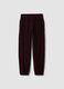 Pantaloni jogger viola regular fit in pile con vita elasticizzata_0
