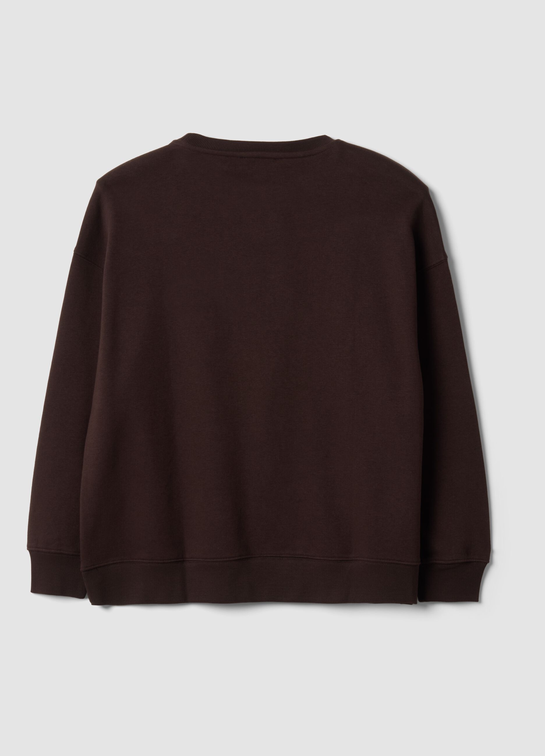 Brown cotton-blend sweatshirt with Paris slogan