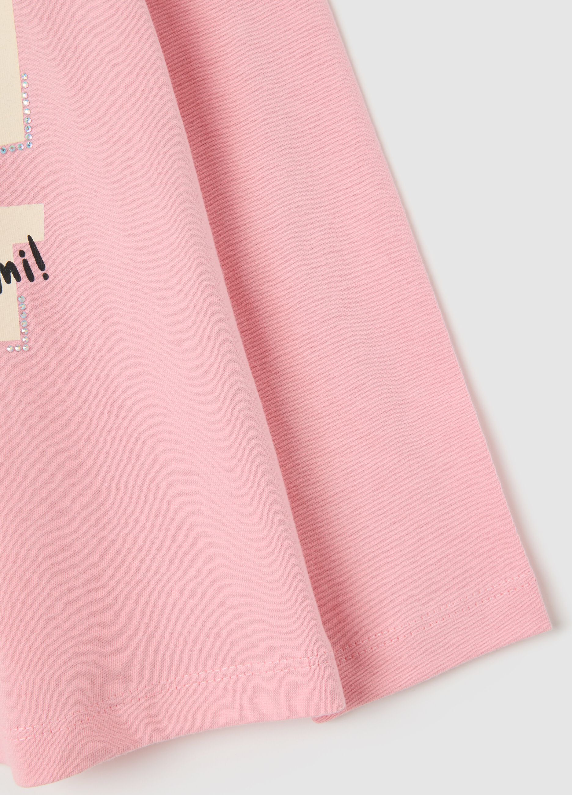 Girls' pink pure cotton regular fit top