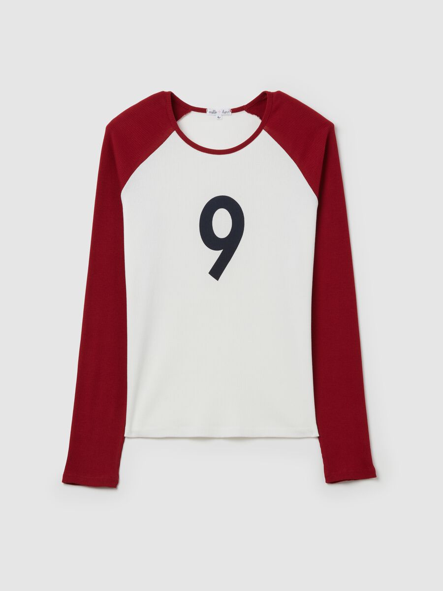 Ribbed T-shirt with long raglan sleeves_4