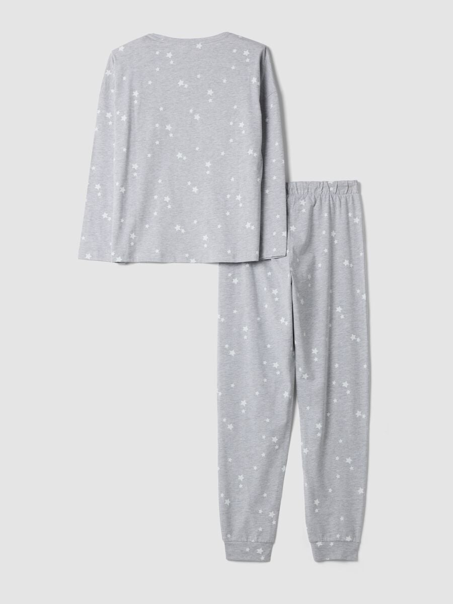Grey crew-neck pyjamas in organic cotton and viscose blend_6