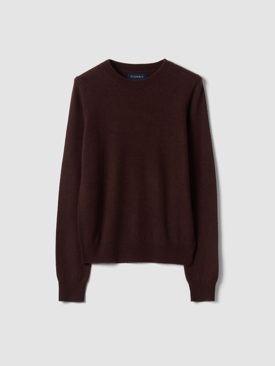 Brown pure wool crew-neck jumper_0