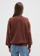 Brown regular fit cotton blend sweatshirt with round neckline_2