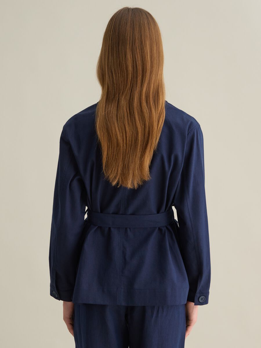 Cotton and Linen Blue Blazer_3