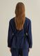 Women&rsquo;s blue regular-fit jacket in cotton and linen blend_3